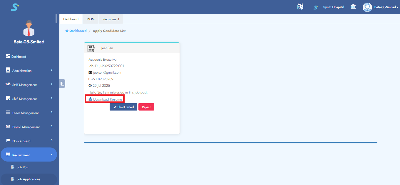 Job Application Tracking