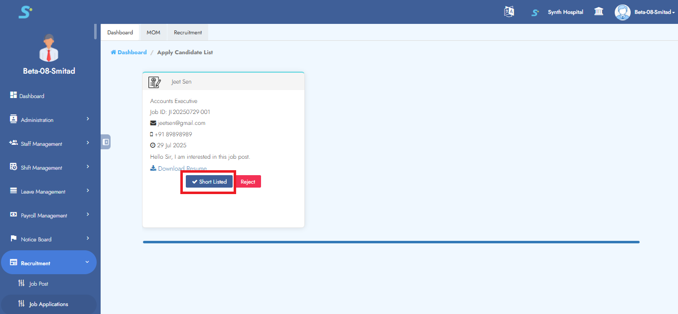 Job Application Tracking