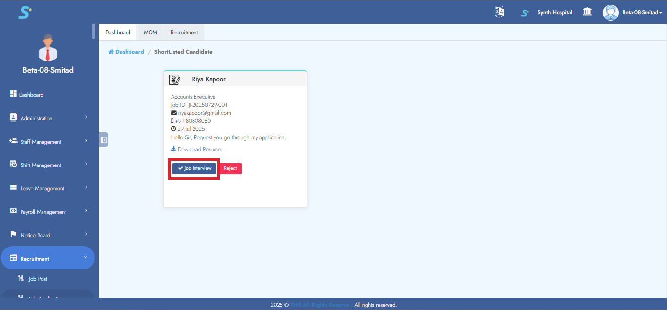 Job Application Tracking