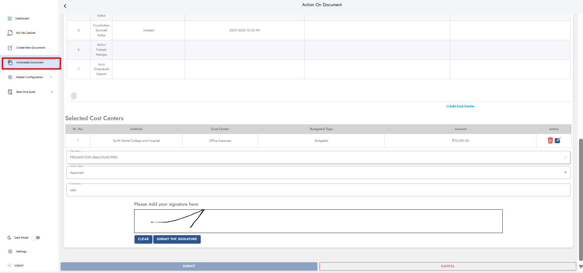 Actionable Pre-Sanction