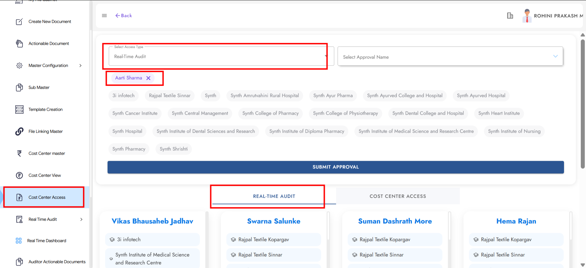 Audit Master Settings