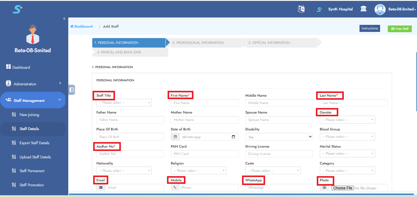 Personal Information