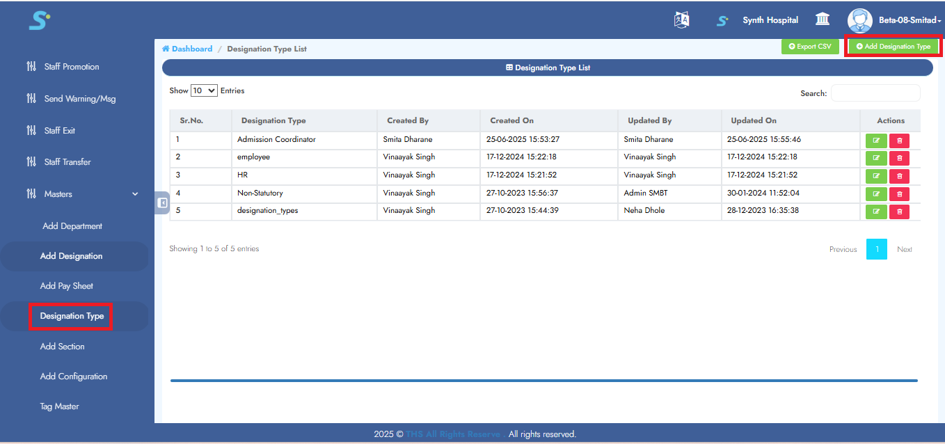 Add Designation Type